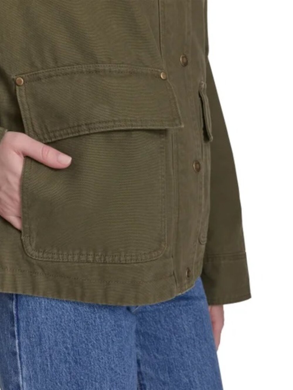 Levi's Women's Shorty Barn Canvas Jacket Green, Size XL (New) - Picture 3 of 16